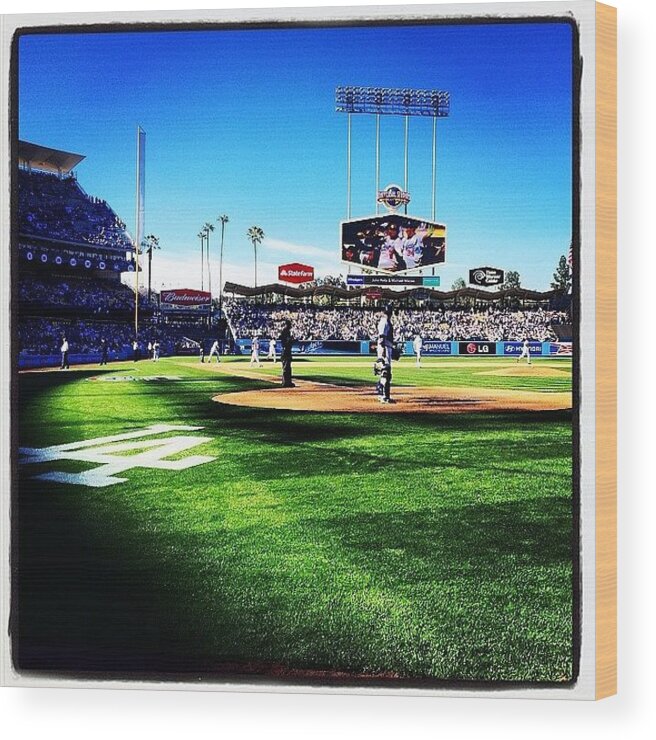 Itfdb Wood Print featuring the photograph #dodgerblue #itfdb #dodgers by Will Haight