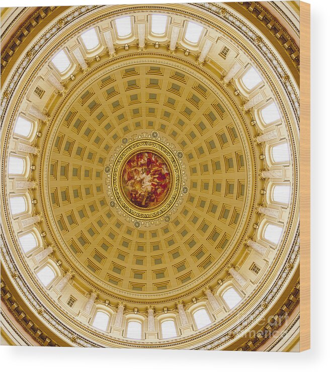 Capitol Wood Print featuring the photograph Capitol Dome - Madison - Wisconsin by Steven Ralser