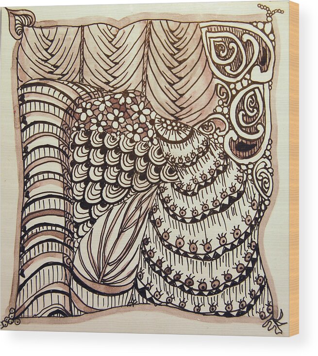 Doodles Wood Print featuring the drawing Doodling Fun by Terry Holliday