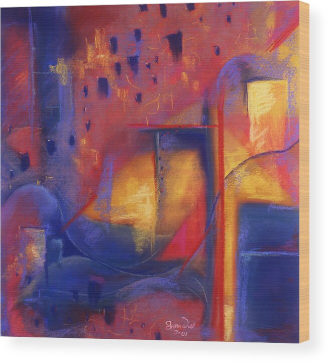 Abstract Wood Print featuring the pastel Doorways by Susan Will
