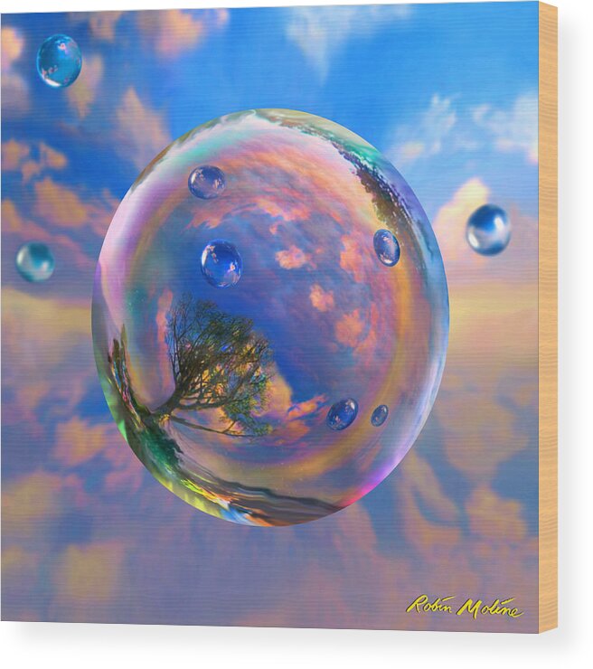 Dreamscape Wood Print featuring the painting Dream Bubble by Robin Moline