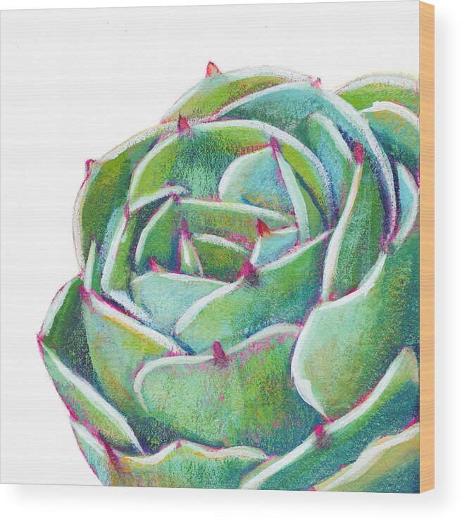 Succulent Wood Print featuring the painting Dreams To Come by Athena Mantle