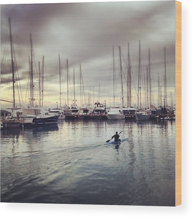 Igersspain Wood Print featuring the photograph Early Morning #paddle In The #port by Balearic Discovery