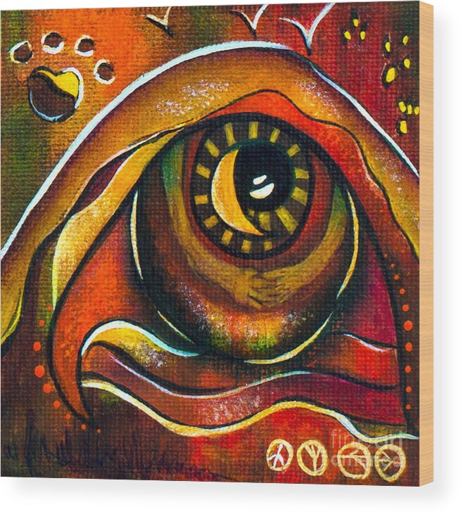  Wood Print featuring the painting Elementals Spirit Eye by Deborha Kerr