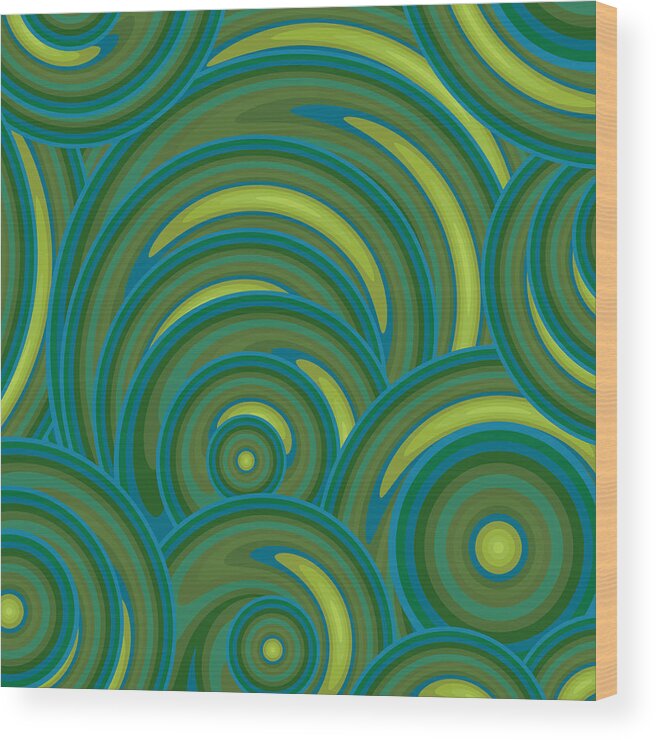 Emerald Green Abstract Wood Print featuring the painting Emerald Green Abstract by Frank Tschakert