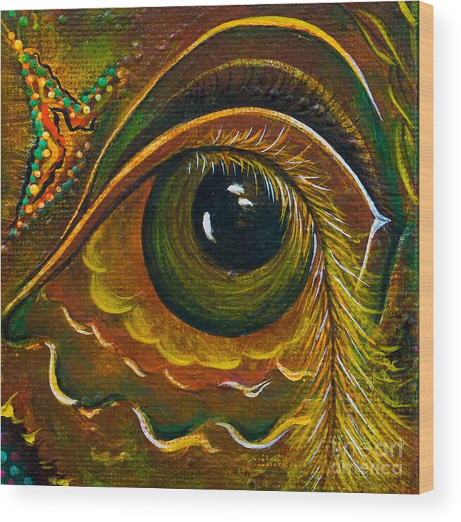 Third Eye Painting Wood Print featuring the painting Enigma Spirit Eye by Deborha Kerr