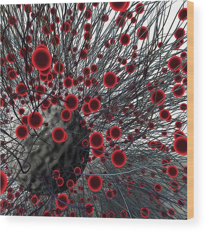 Concept Wood Print featuring the photograph Enzyme Nanoparticles by Ella Maru Studio / Science Photo Library