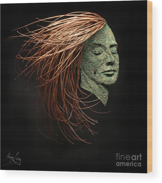 Adam Long Wood Print featuring the mixed media Facing the Wind by Adam Long