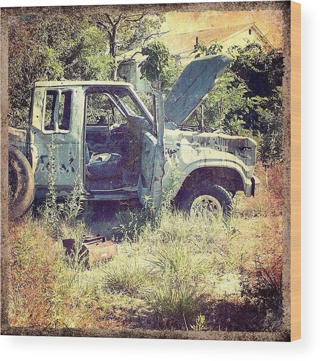 Broken Wood Print featuring the photograph Faded Glory #abandoned #truck #broken by Jan Pan