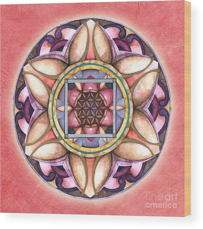 Mandala Art Wood Print featuring the painting Faith Mandala by Jo Thomas Blaine
