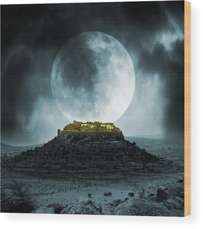 Architecture Wood Print featuring the photograph Fantasy stronghold by Jaroslaw Grudzinski