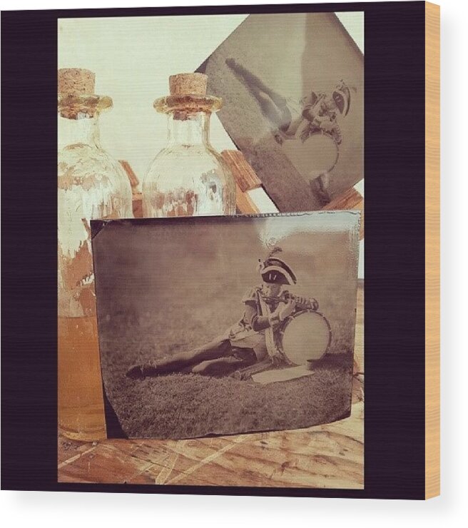 Collodion Wood Print featuring the photograph Fife And Drum....old School. #tintype by Chris Morgan
