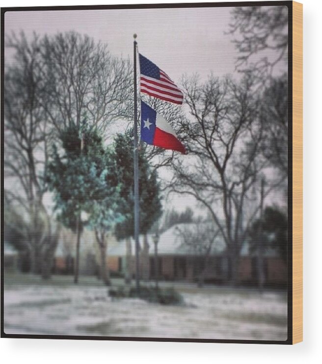 Proud Wood Print featuring the photograph Finished #photo.

#flag #usa #texas by Tessa Howington