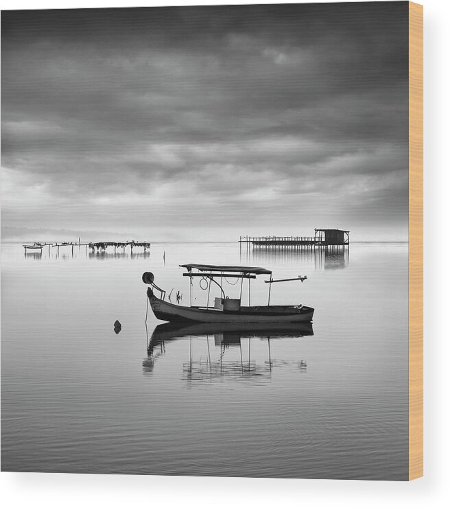 Lake Wood Print featuring the photograph Fishing Boat II by George Digalakis