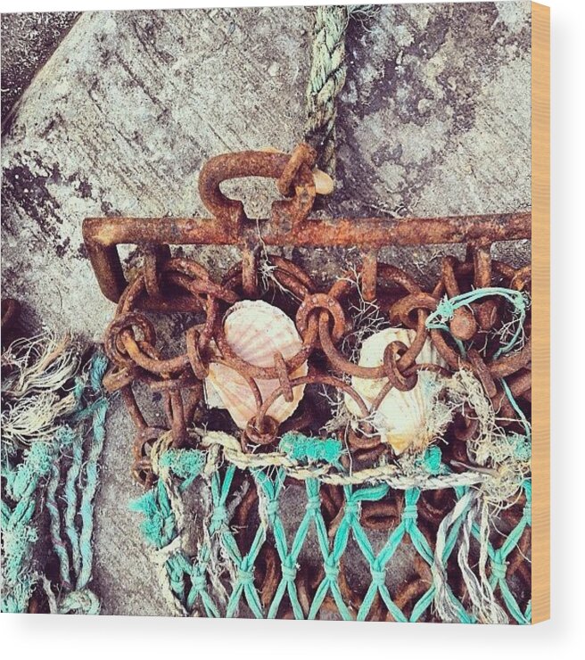 Nicsquirrell Wood Print featuring the photograph Fishing #nicsquirrell #fishing #net by Nic Squirrell