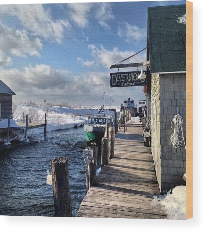 Puremichigan Wood Print featuring the photograph Fishtown Is A Little Quiet This Year by Joe Minock