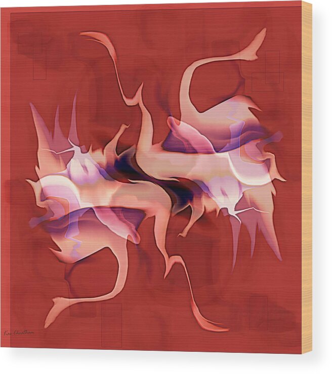 Abstract Wood Print featuring the digital art Flailing Abstract by Kae Cheatham