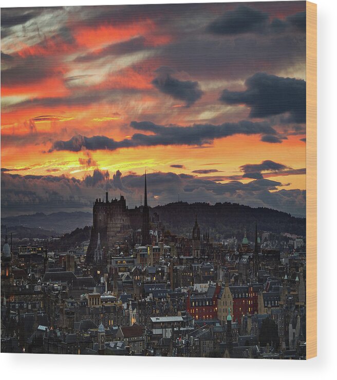 Tranquility Wood Print featuring the photograph Flame Grilled Edinburgh by Kyle Smith Photography