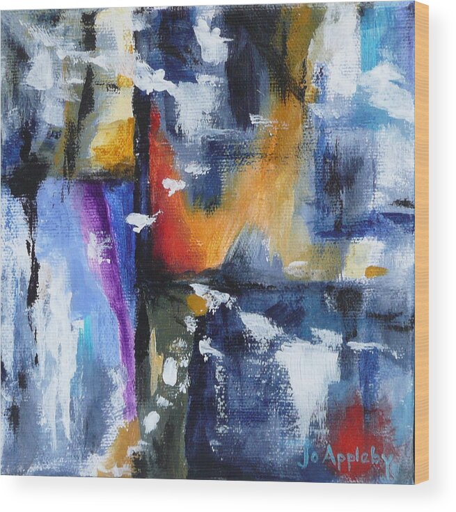 Jo Appleby Abstract Wood Print featuring the painting Flight by Jo Appleby