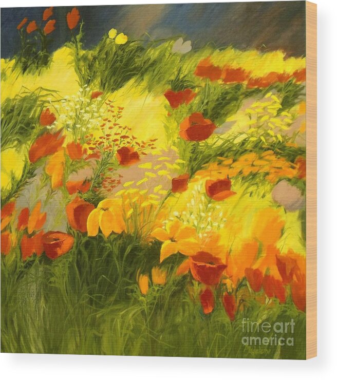 Canvas Prints Wood Print featuring the painting Flower Fantasy by Madeleine Holzberg