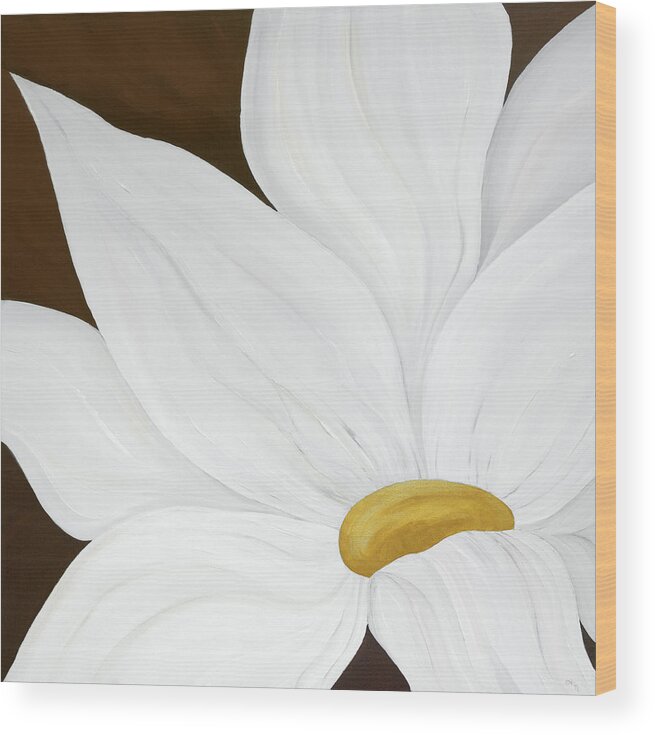 Flower Wood Print featuring the painting My Flower by Tamara Nelson