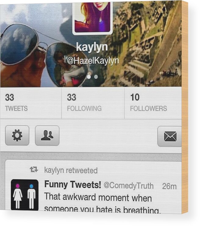 Twitter Wood Print featuring the photograph Follow Me On #twitter(: My New by Kaylyn Does Care