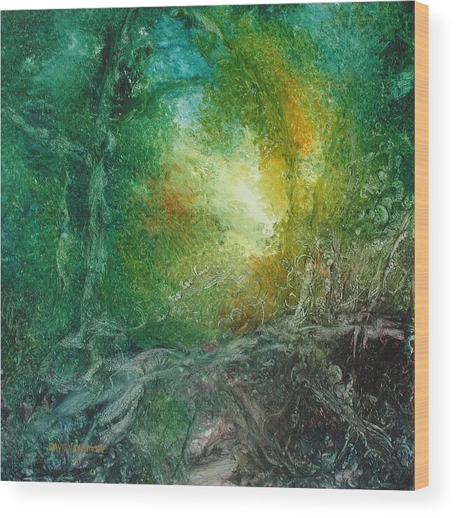 David Ladmore Wood Print featuring the painting Forest Light 27 by David Ladmore