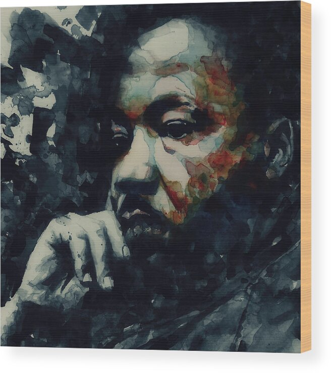 Martin Luther King Jr Wood Print featuring the painting Martin Luther King -Forgiveness Is Not An Occasional Act It Is A Constant Attitude by Paul Lovering