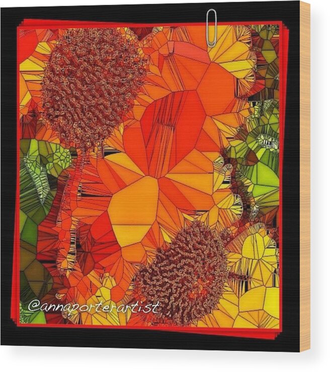 Flowersofinstagram Wood Print featuring the photograph Fractals, A Digital Painting By by Anna Porter