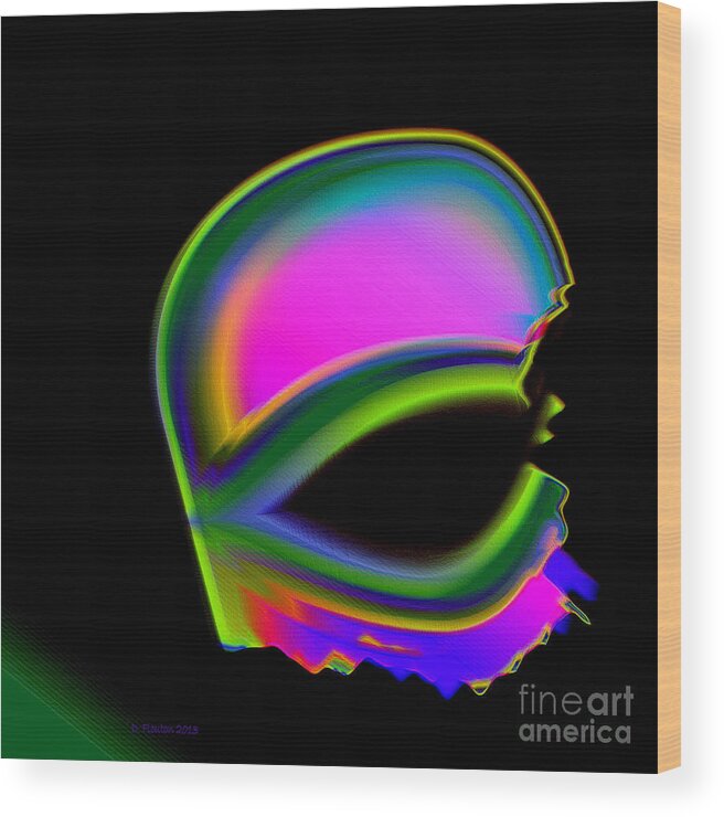 Alien Wood Print featuring the digital art Fragmented Alien by Dee Flouton