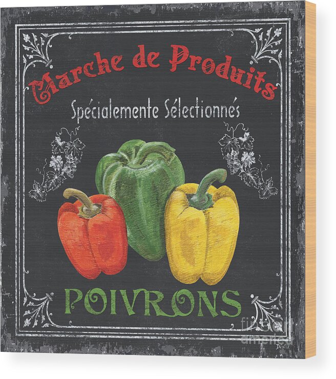 Produce Wood Print featuring the painting French Vegetables 3 by Debbie DeWitt