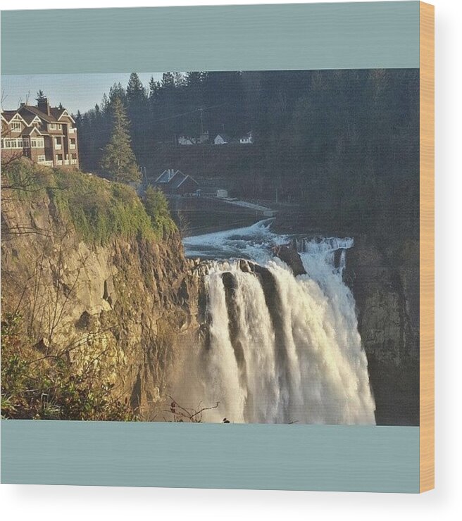 Snoqualmie Wood Print featuring the photograph Friday Night Waterfall. #snoqualmie by Monika Salita