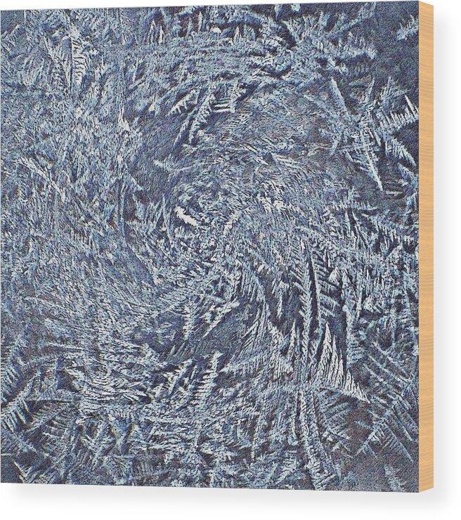 Frosty Swirl Blue Ice Wood Print featuring the photograph Frosty Swirl Blue Ice by Joy Nichols