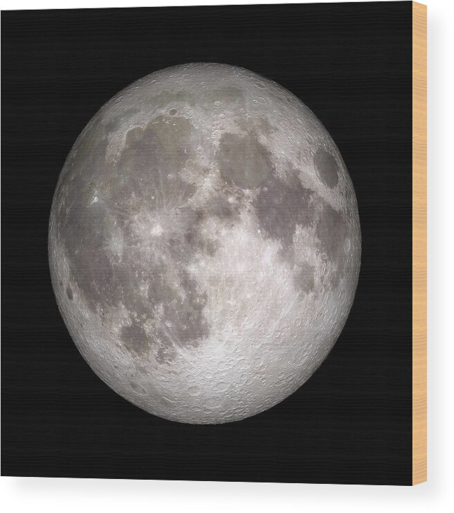 Moon Wood Print featuring the photograph Full Moon by Nasa/gsfc-svs/science Photo Library