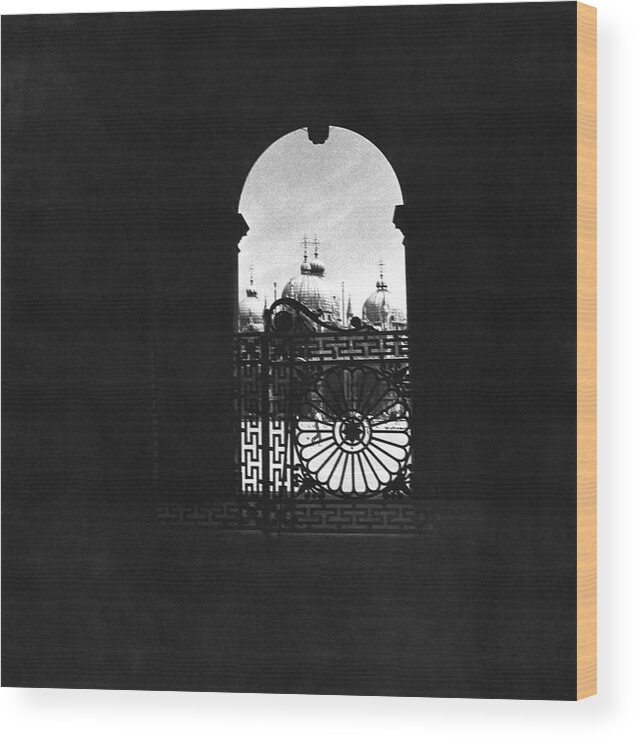 Landscape Wood Print featuring the photograph Gate By Piazza San Marco by Horst P Horst