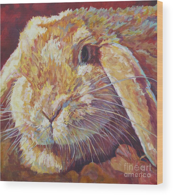 Rabbit Wood Print featuring the painting Ginger by Patricia A Griffin