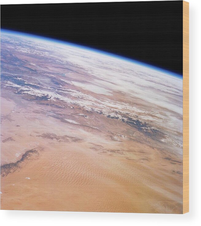 Gobi Desert Wood Print featuring the photograph Gobi Desert And Qilian Mountains by Nasa