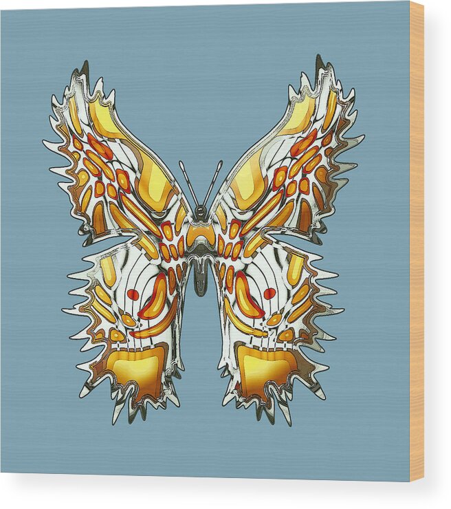 Butterflies Wood Print featuring the digital art Goldfly Butterfly by Deborah Runham