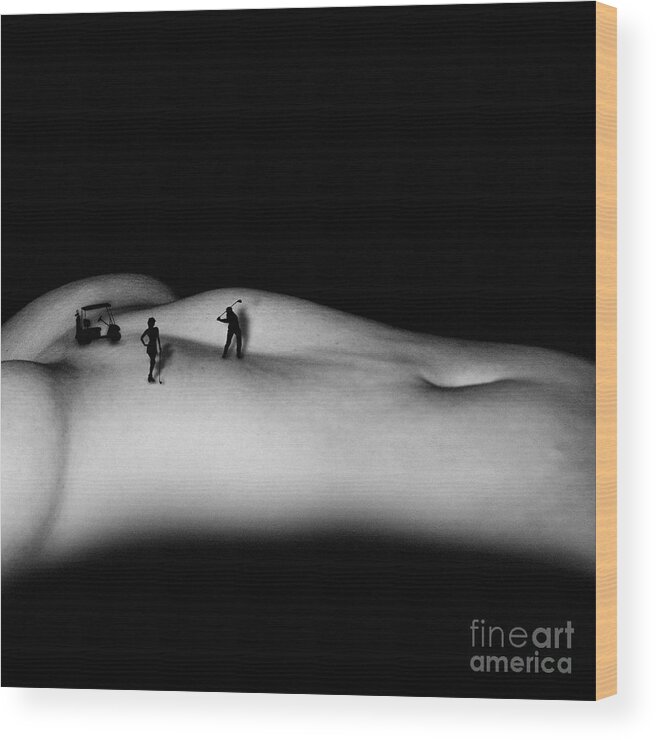 Bodyscape Wood Print featuring the photograph Golfers by Mayumi Yoshimaru