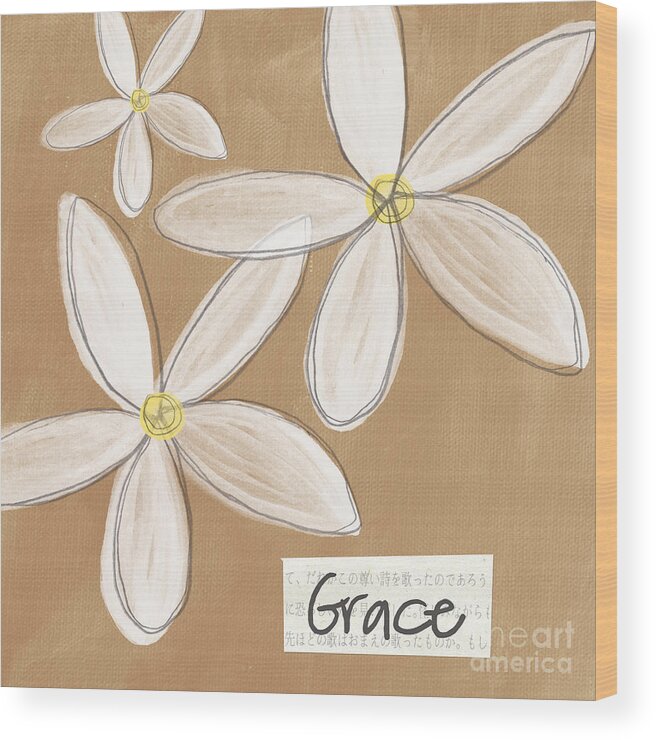 Grace Wood Print featuring the mixed media Grace by Linda Woods