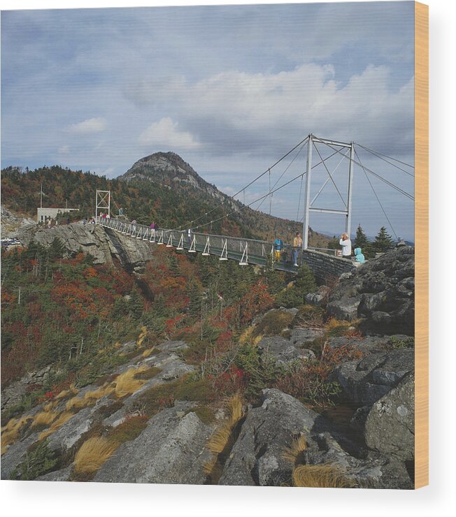 America Wood Print featuring the photograph Grandfather Mountain, North Carolina by Frederica Georgia