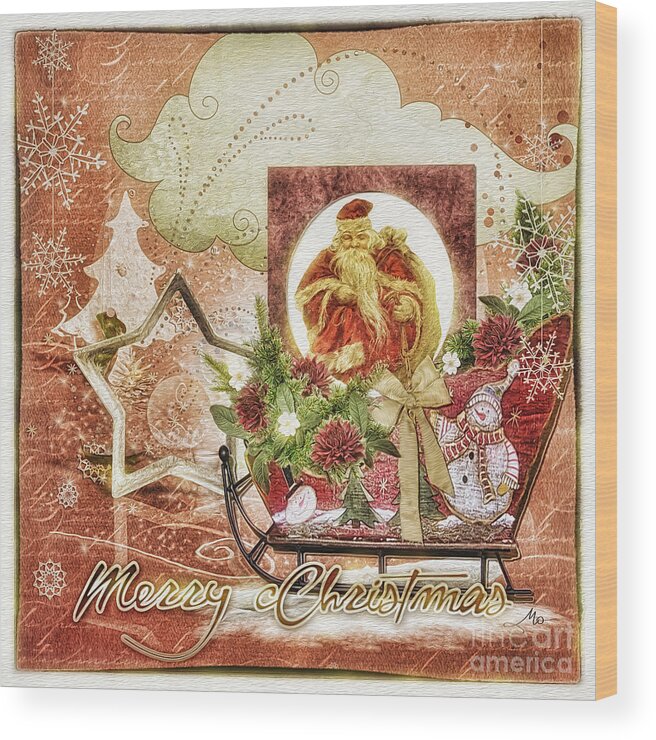 Grannys Christmas Wood Print featuring the painting Granny's Christmas by Mo T