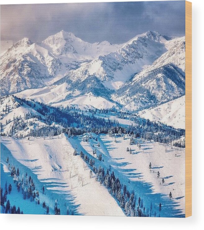 Mountains Wood Print featuring the photograph #grateful For The #snow. Best #winter by Cody Haskell