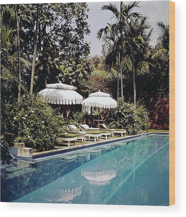 Landscape Wood Print featuring the photograph Graycliff Swimming Pool by Horst P. Horst