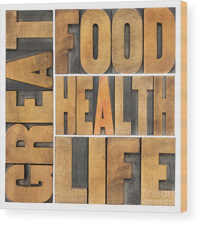 Abstract Wood Print featuring the photograph Great Food Health And Life by Marek Uliasz