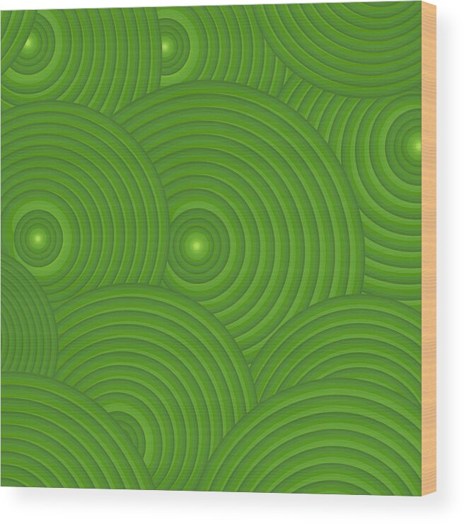 Frank Tschakert Wood Print featuring the painting Green Abstract by Frank Tschakert