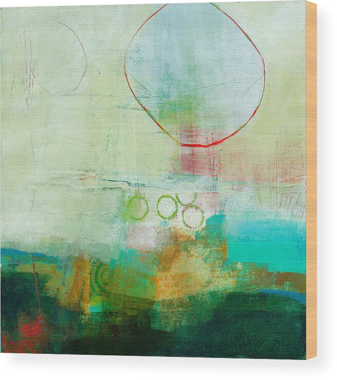 Acrylic Wood Print featuring the painting Green and Red 6 by Jane Davies