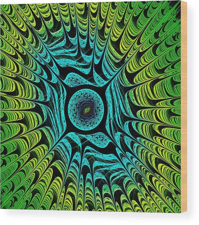 Computer Wood Print featuring the digital art Green Dragon Eye by Anastasiya Malakhova