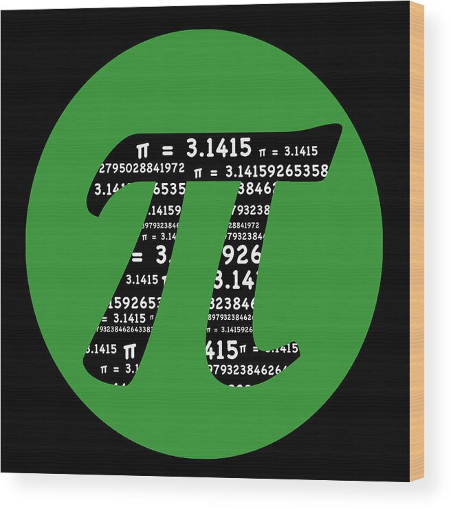 Math Wood Print featuring the digital art Green Pi by Marianne Campolongo