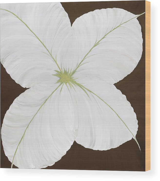 Flower Wood Print featuring the painting Green Spice by Tamara Nelson